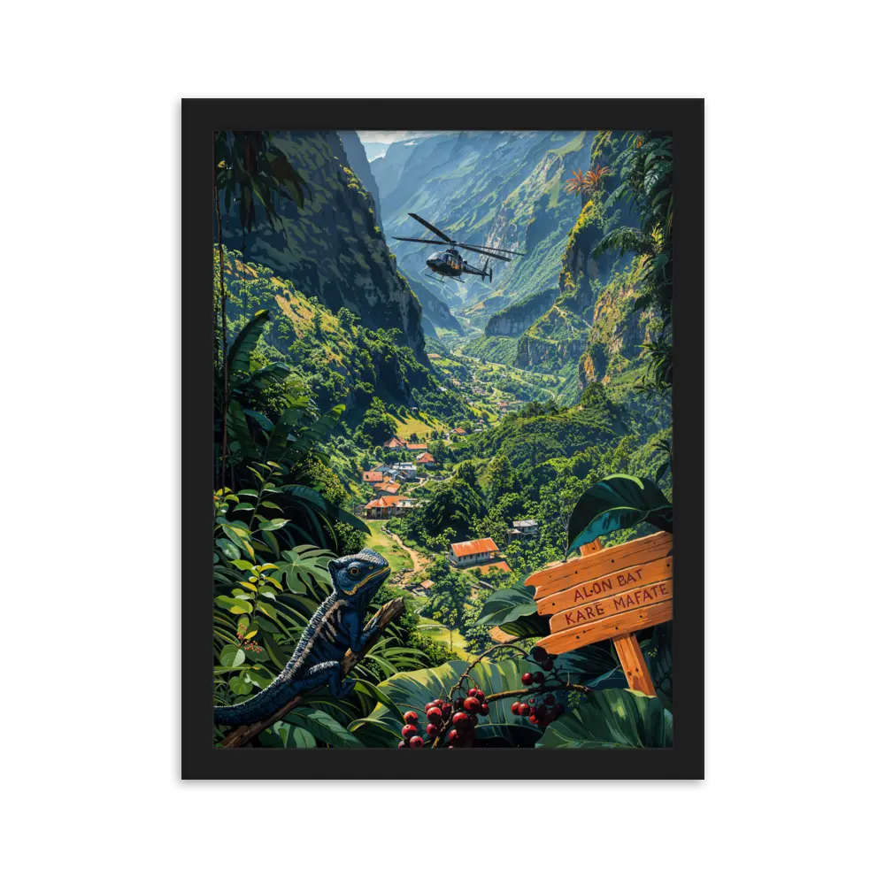 Affiche de La Réunion Alon bat karé Mafate 30 × 40 cm / Blanc - Univile La Réunion