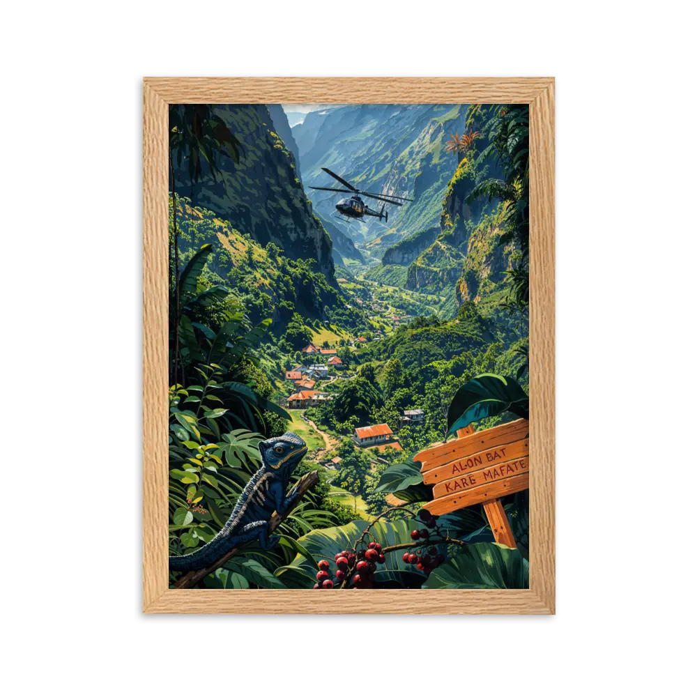 Affiche de La Réunion Alon bat karé Mafate 50 × 70 cm / Oak - Univile La Réunion