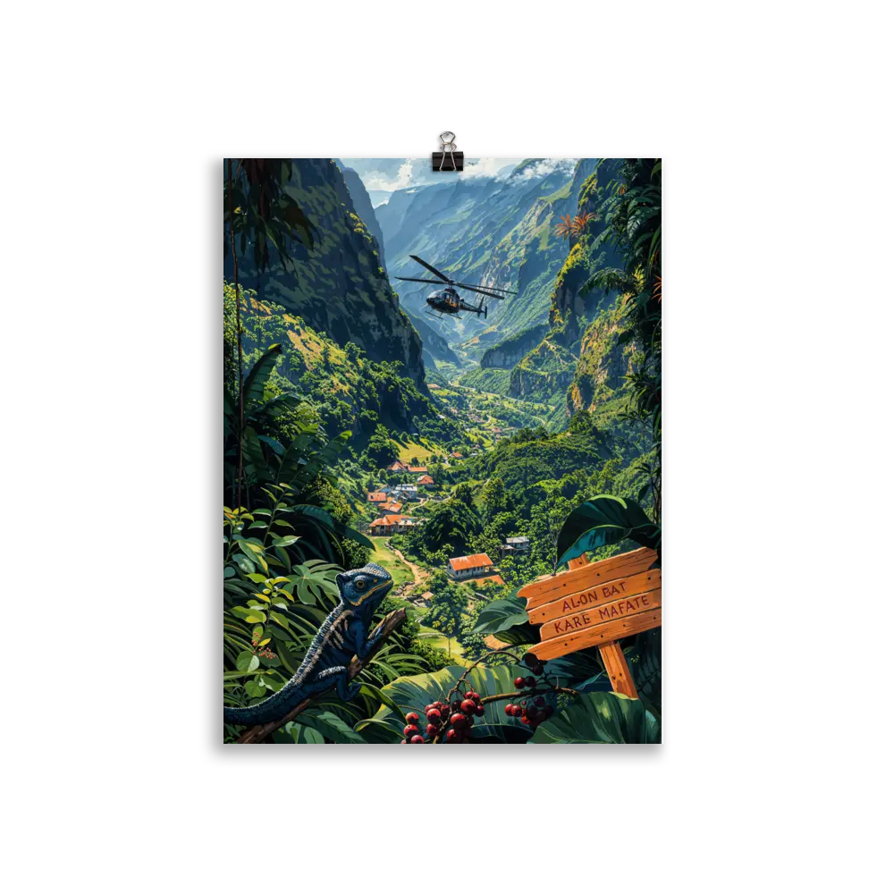 Affiche de La Réunion Alon bat karé Mafate 50 × 70 cm / Noir - Univile La Réunion