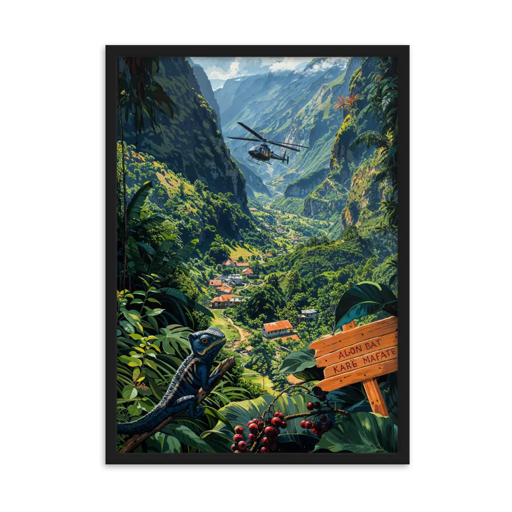 Affiche de La Réunion Alon bat karé Mafate 50 × 70 cm / Blanc - Univile La Réunion