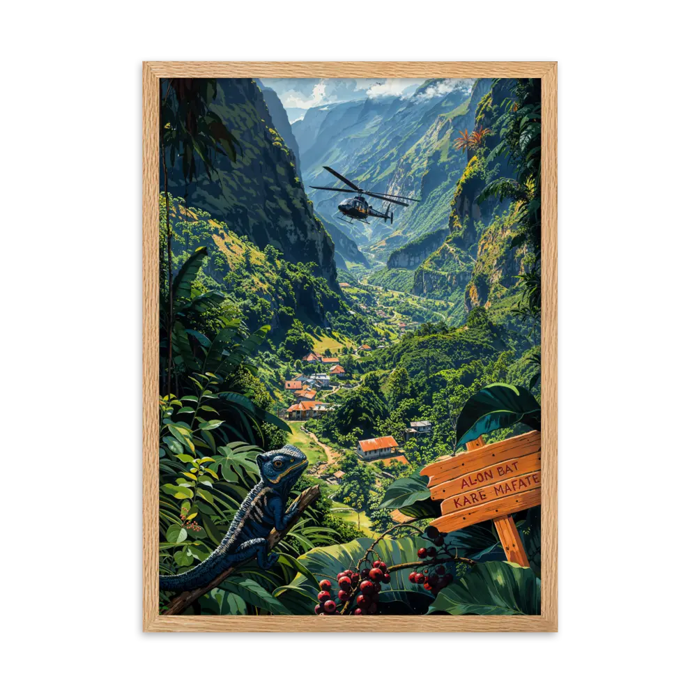 Affiche de La Réunion Alon bat karé Mafate 61 × 91 cm / Oak - Univile La Réunion