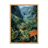 Affiche de La Réunion Alon bat karé Mafate 61 × 91 cm / Oak - Univile La Réunion