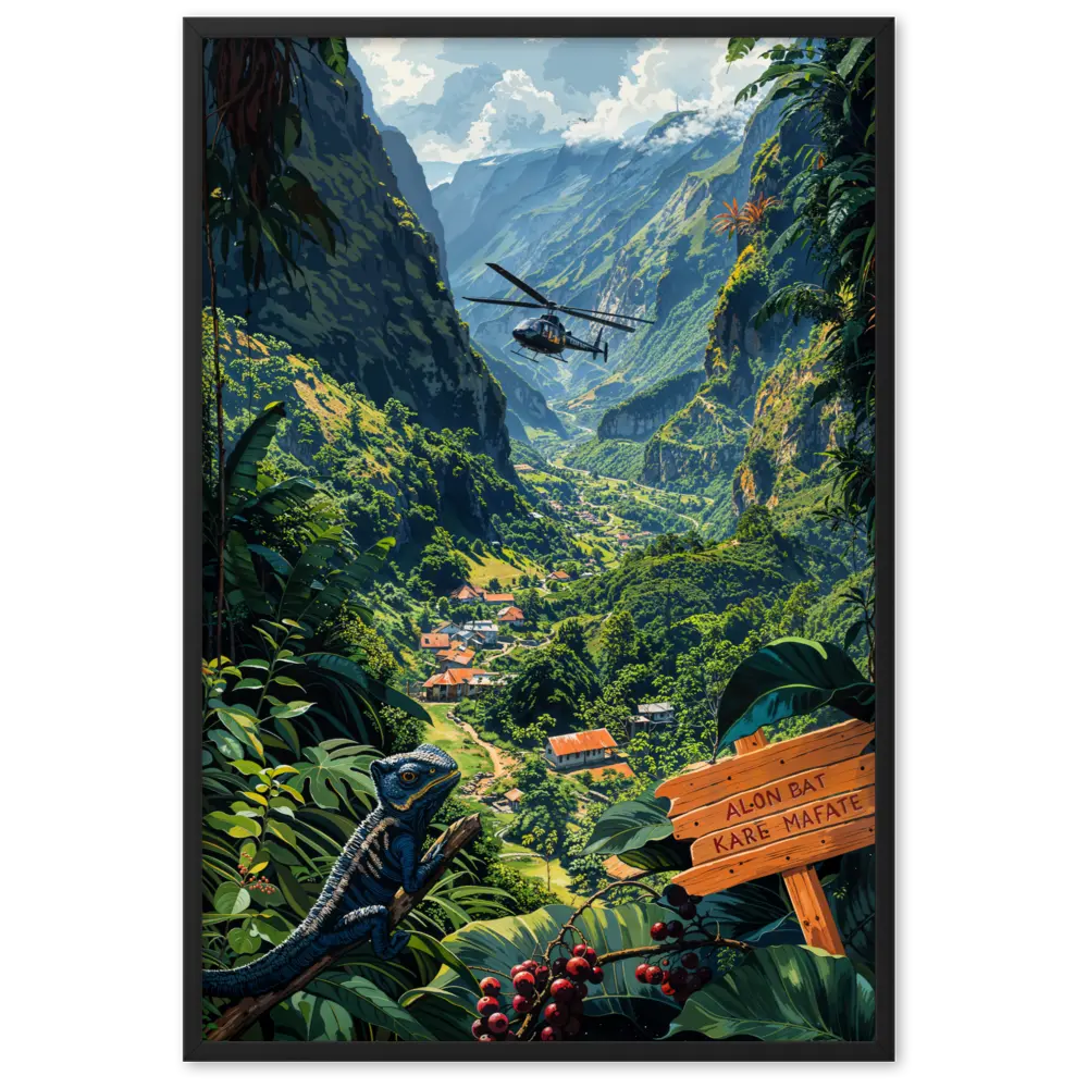 Affiche de La Réunion Alon bat karé Mafate 61 × 91 cm / Noir - Univile La Réunion