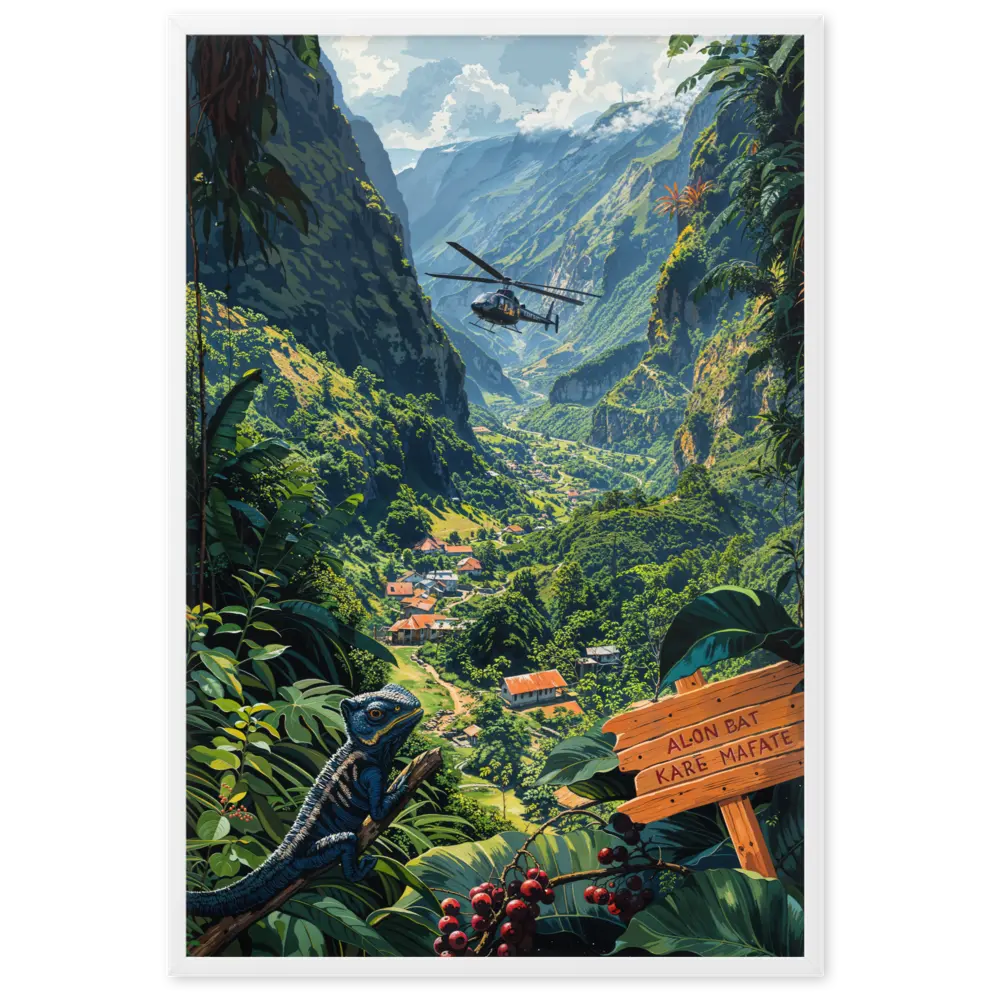 Affiche de La Réunion Alon bat karé Mafate 61 × 91 cm / Blanc - Univile La Réunion