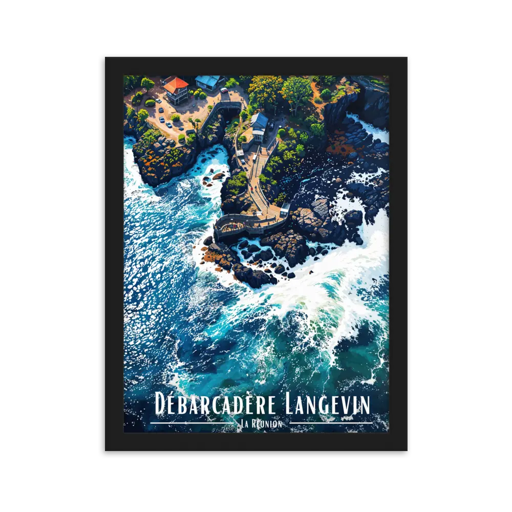 Affiche de La Réunion Débarcadère Langevin 30 × 40 cm / Oak - Univile La Réunion