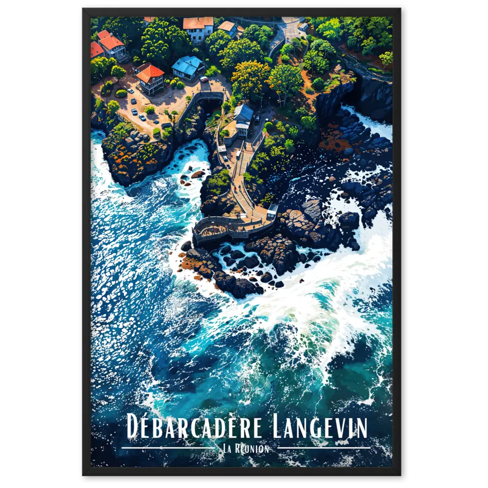 Affiche de La Réunion Débarcadère Langevin 61 × 91 cm / Blanc - Univile La Réunion