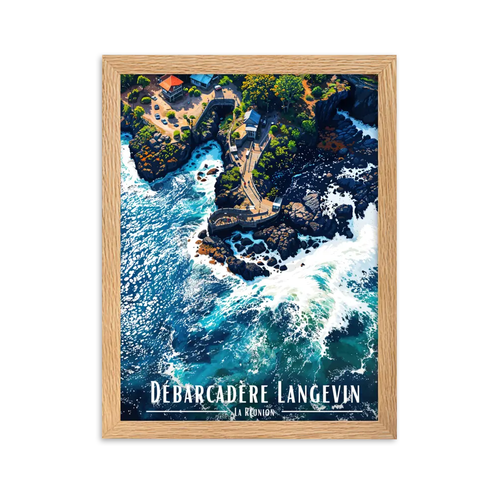 Affiche de La Réunion Débarcadère Langevin 30 × 40 cm / Blanc - Univile La Réunion