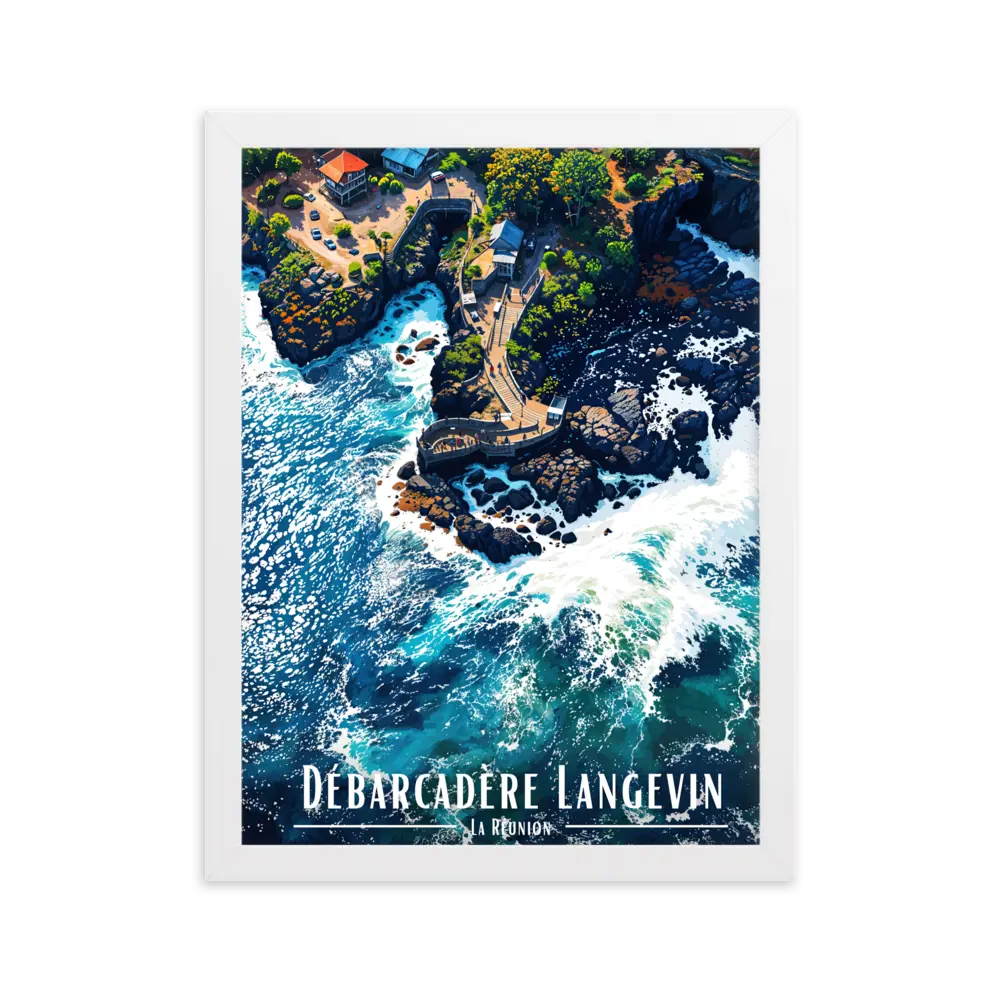 Affiche de La Réunion Débarcadère Langevin 50 × 70 cm / Blanc - Univile La Réunion