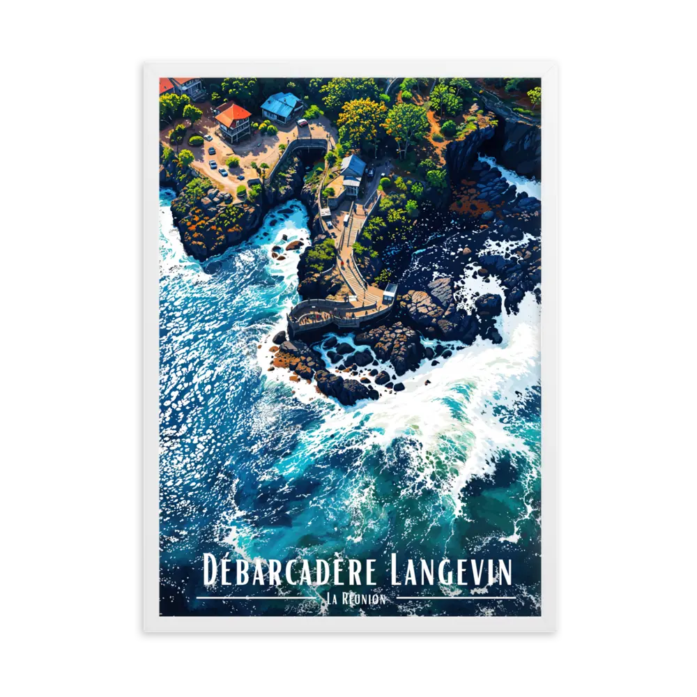 Affiche de La Réunion Débarcadère Langevin 50 × 70 cm / Oak - Univile La Réunion