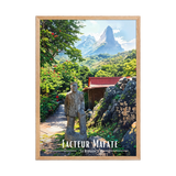 Affiche de La Réunion Facteur Mafate 50 × 70 cm / Oak - Univile La Réunion