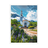 Affiche de La Réunion Église de Cilaos 50 × 70 cm / Noir - Univile La Réunion