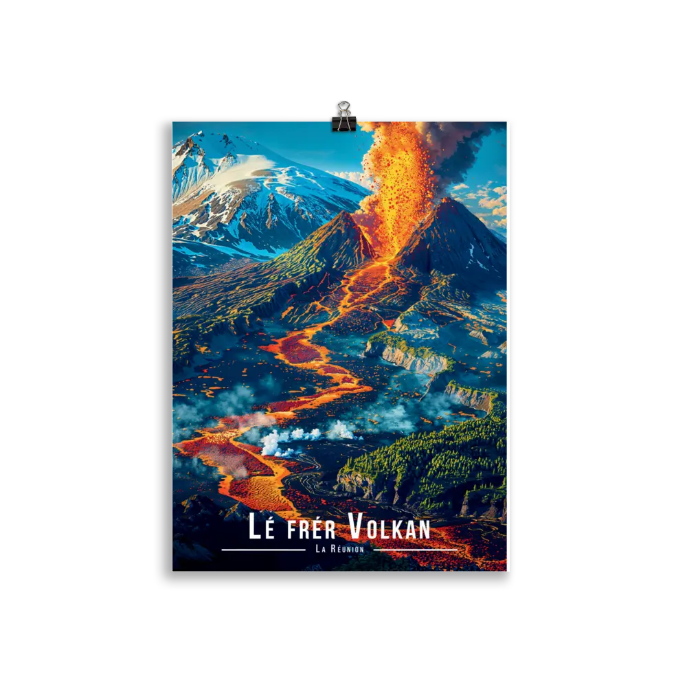 Affiche de La Réunion Lé frér Volkan 61 × 91 cm / Oak - Univile La Réunion