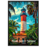 Affiche de La Réunion Phare Sainte-Suzanne 30 × 40 cm / Blanc - Univile La Réunion