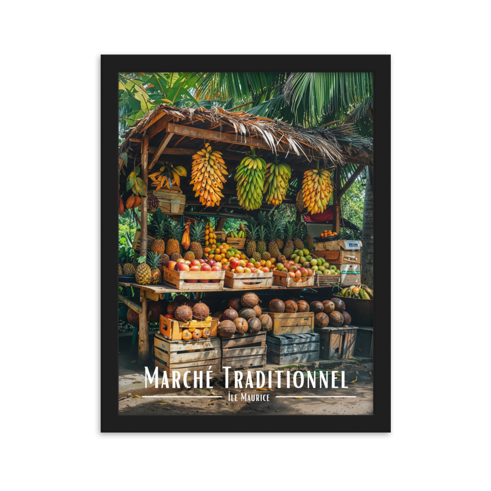 Tableau Marché Traditionnel Mauricien 50 × 70 cm Oak - Univile