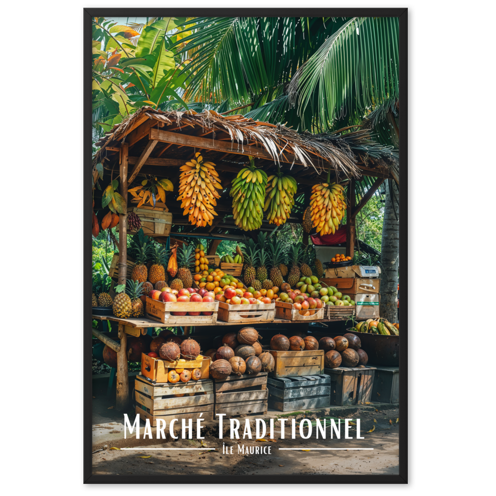 Tableau Marché Traditionnel Mauricien 30 × 40 cm Sans Cadre - Univile