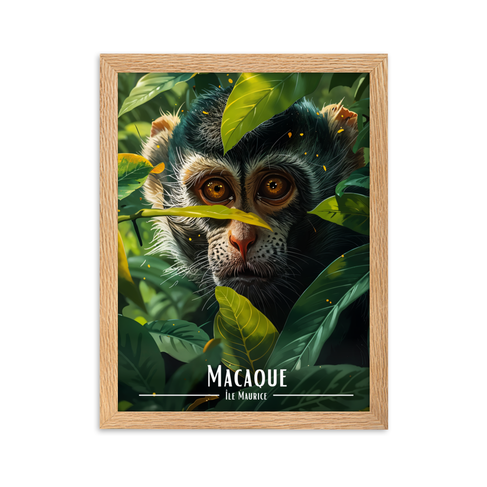 Tableau Macaque Mauricien 30 × 40 cm Noir - Univile