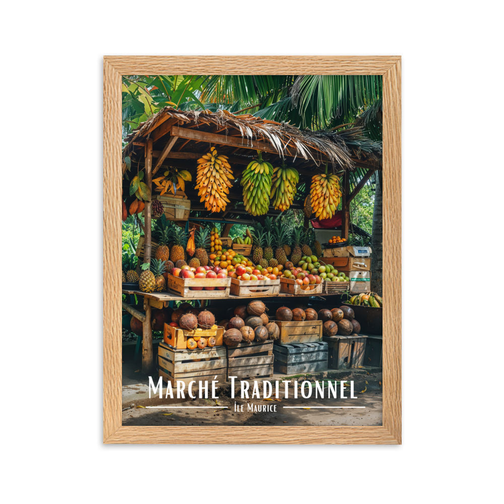 Tableau Marché Traditionnel Mauricien 30 × 40 cm Blanc - Univile