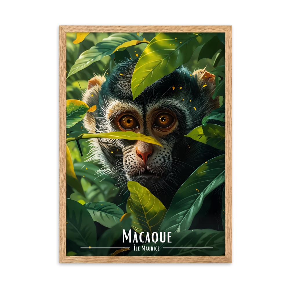 Tableau Macaque Mauricien 30 × 40 cm Oak - Univile