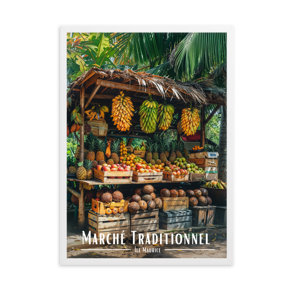 Tableau Marché Traditionnel Mauricien 50 × 70 cm Sans Cadre - Univile