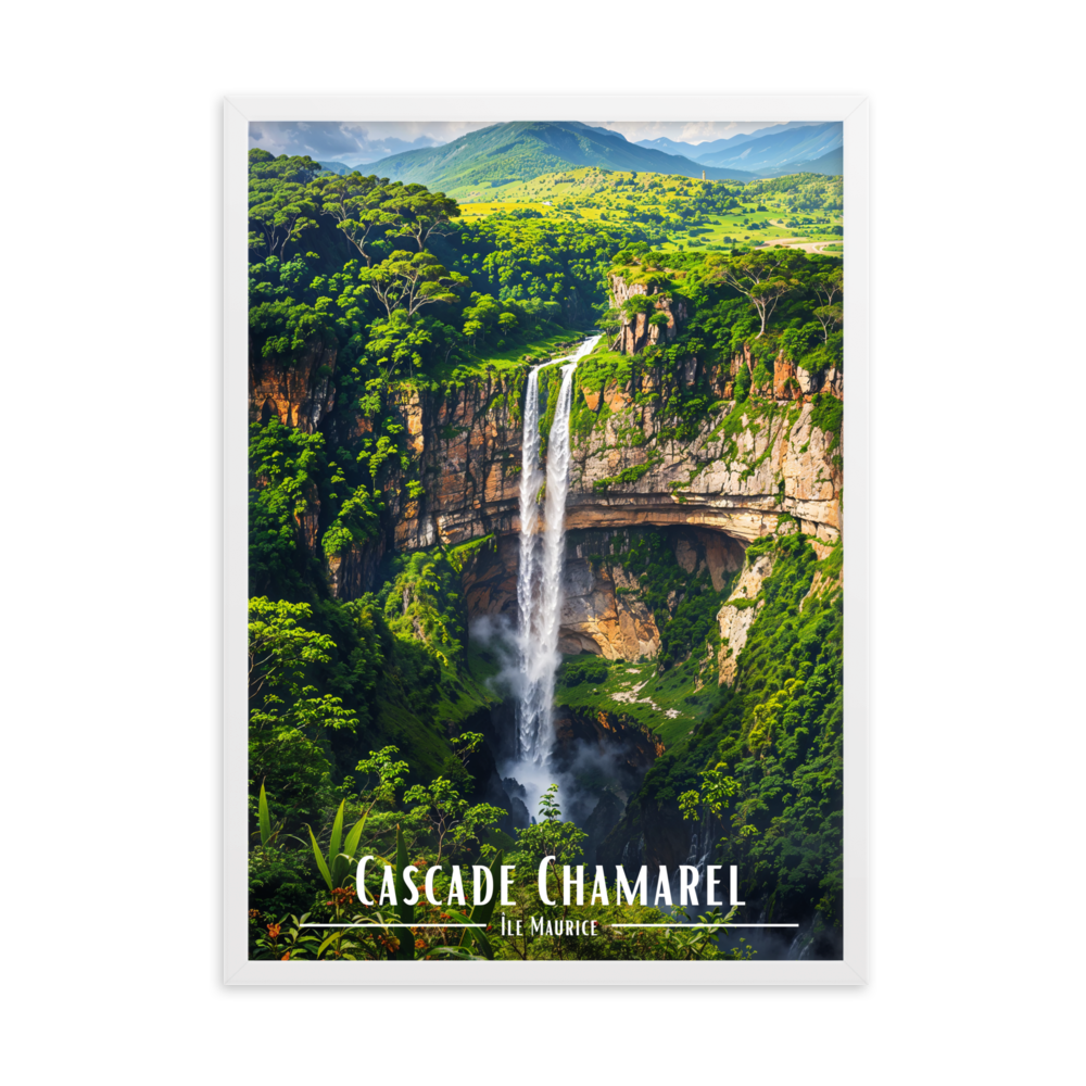 Tableau Cascade Chamarel 50 × 70 cm Blanc - Univile