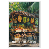 Tableau Marché Traditionnel Mauricien 50 × 70 cm Blanc - Univile