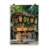 Affiche de Maurice Marché Traditionnel Mauricien 61 × 91 cm / Noir - Univile Maurice