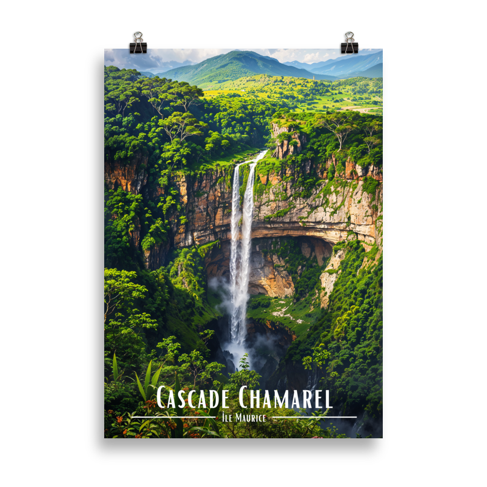 Tableau Cascade Chamarel 61 × 91 cm Noir - Univile