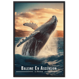 Tableau Baleine Sautant Hors de l'Eau Baleine Sautant Hors de l'Eau - 61 × 91 cm / Noir - UNIV'ÎLE