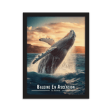 Tableau Baleine Sautant Hors de l'Eau Baleine Sautant Hors de l'Eau - 30 × 40 cm / Noir - UNIV'ÎLE