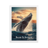 Tableau Baleine Sautant Hors de l'Eau Baleine Sautant Hors de l'Eau - 30 × 40 cm / Blanc - UNIV'ÎLE