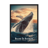 Tableau Baleine Sautant Hors de l'Eau Baleine Sautant Hors de l'Eau - 50 × 70 cm / Noir - UNIV'ÎLE