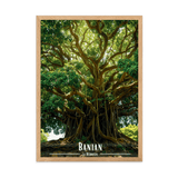 Tableau Banian en haut de la colline Banian en haut de la colline - 50 × 70 cm / Oak - UNIV'ÎLE