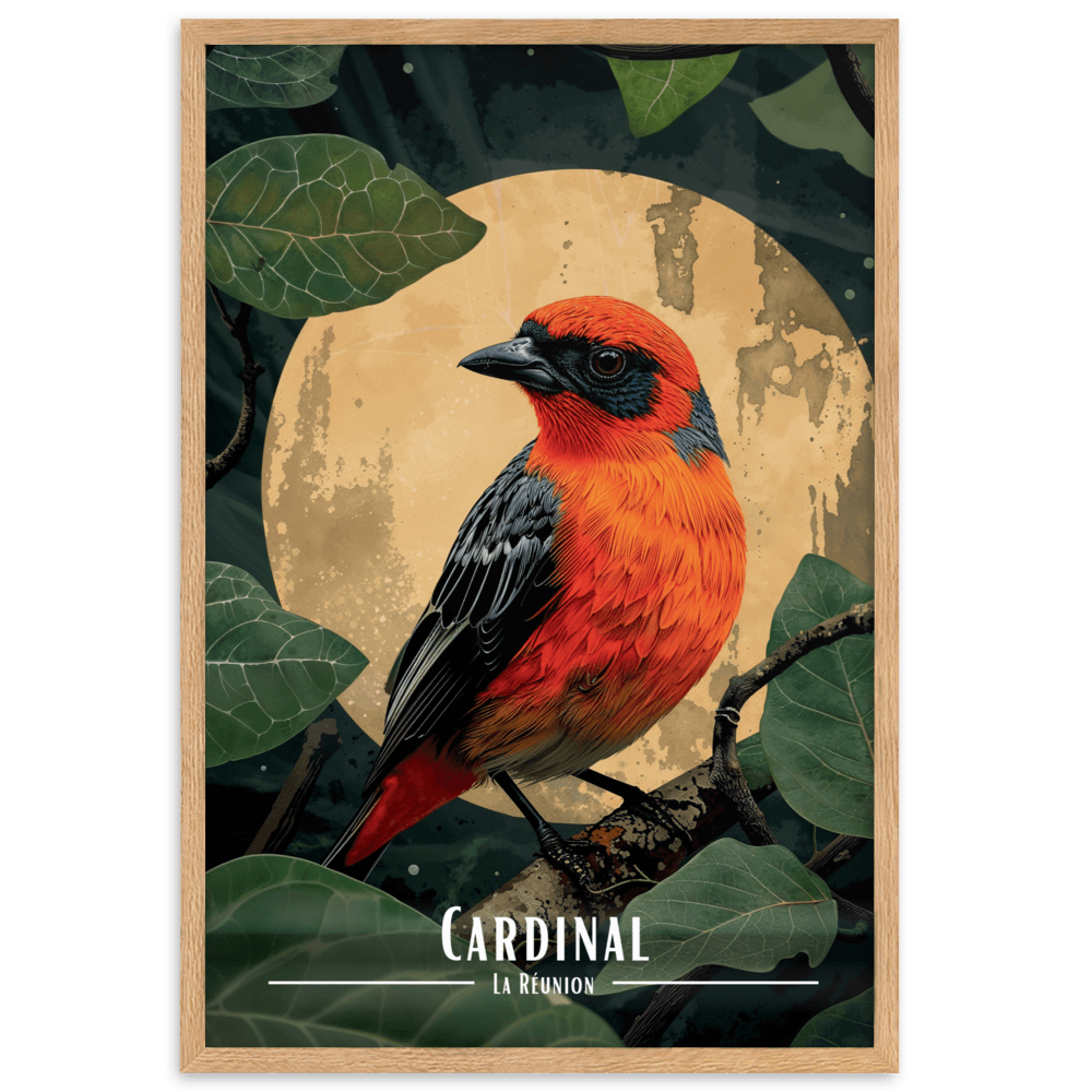 Tableau Cardinal au claire de lune Cardinal au claire de lune - 61 × 91 cm / Oak - UNIV'ÎLE