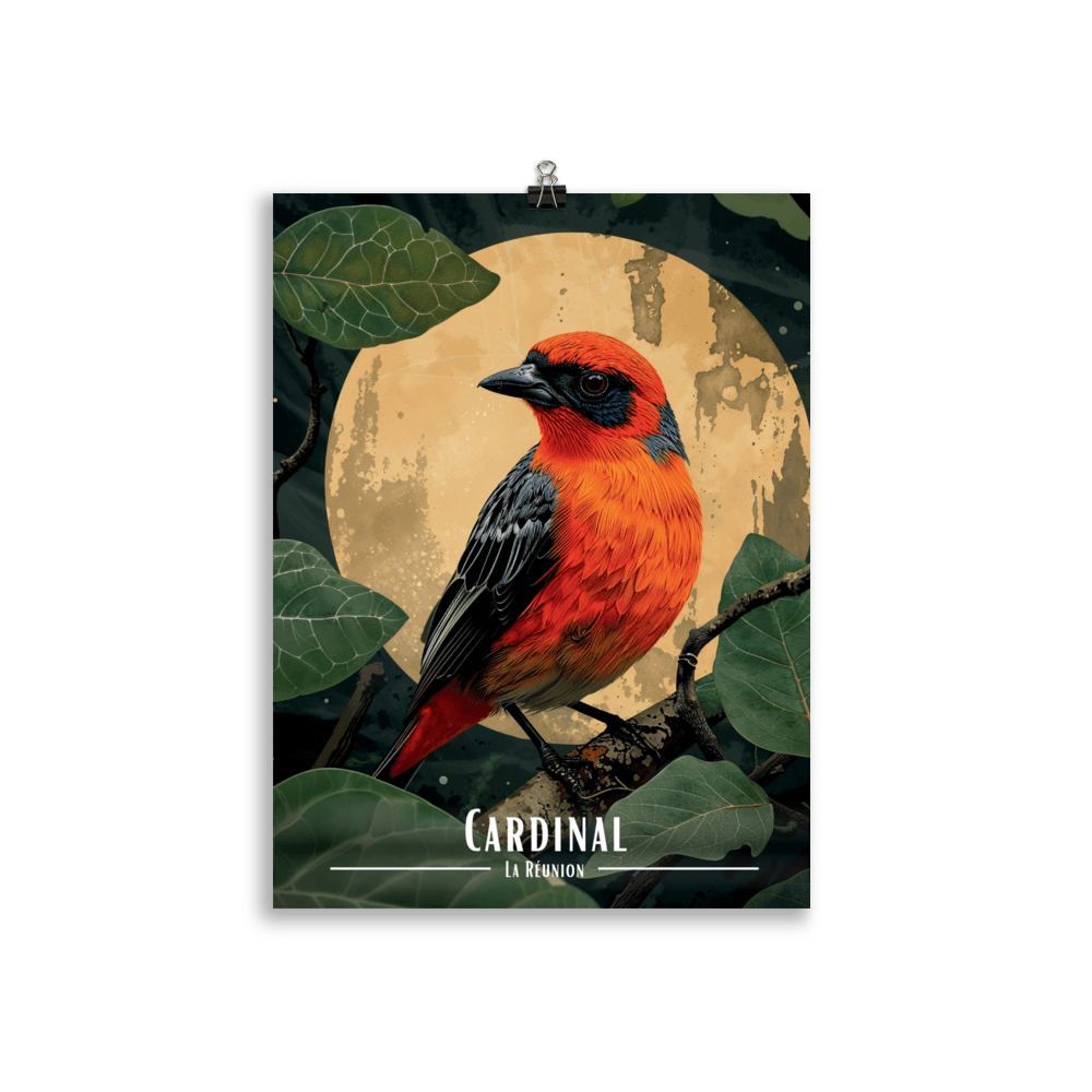 Tableau Cardinal au claire de lune Cardinal au claire de lune - 30 × 40 cm / Sans Cadre - UNIV'ÎLE