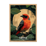 Tableau Cardinal au claire de lune Cardinal au claire de lune - 50 × 70 cm / Oak - UNIV'ÎLE