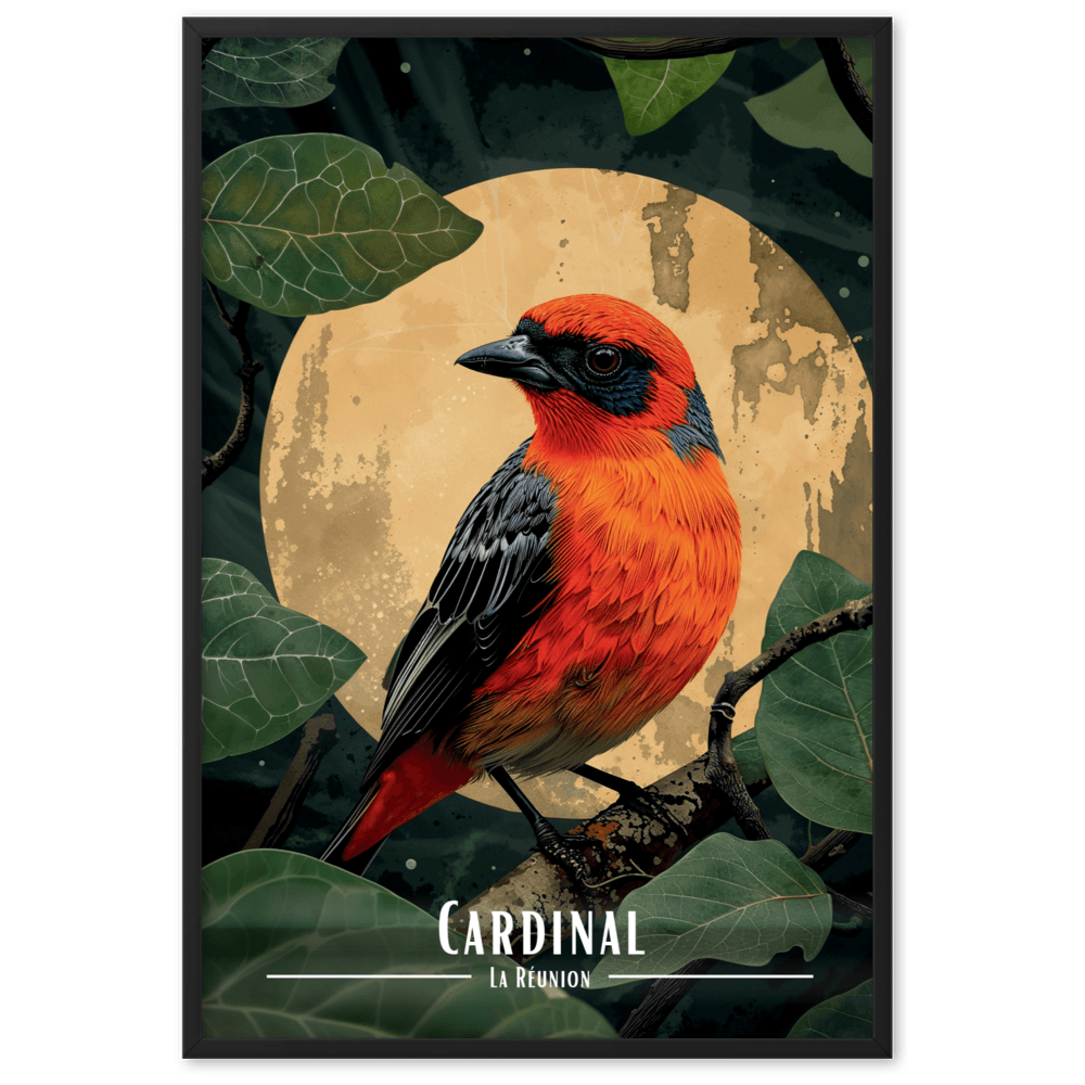 Tableau Cardinal au claire de lune Cardinal au claire de lune - 61 × 91 cm / Noir - UNIV'ÎLE