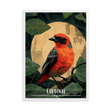 Tableau Cardinal au claire de lune Cardinal au claire de lune - 50 × 70 cm / Blanc - UNIV'ÎLE