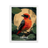 Tableau Cardinal au claire de lune Cardinal au claire de lune - 30 × 40 cm / Blanc - UNIV'ÎLE
