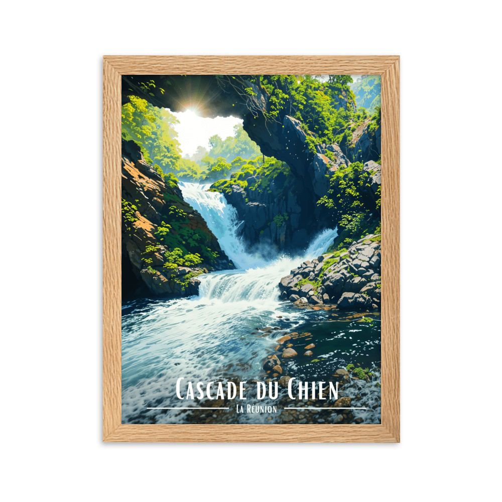 Tableau Cascade du Chien Cascade du Chien - 30 × 40 cm / Oak - UNIV'ÎLE