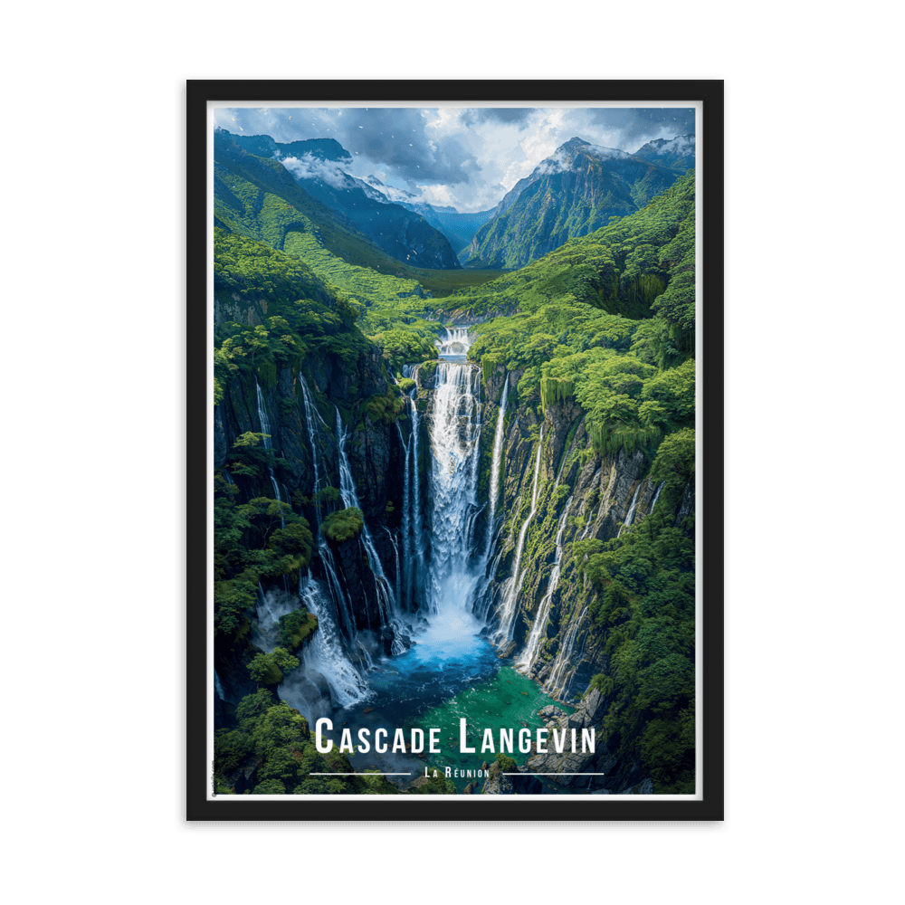 Tableau Cascade Langevin Cascade Langevin - 50 × 70 cm / Noir - UNIV'ÎLE
