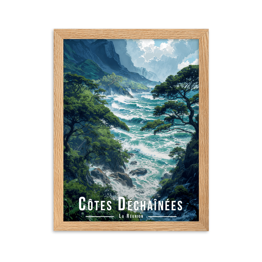 Tableau Côtes Déchainées Côtes Déchainées - 30 × 40 cm / Oak - UNIV'ÎLE
