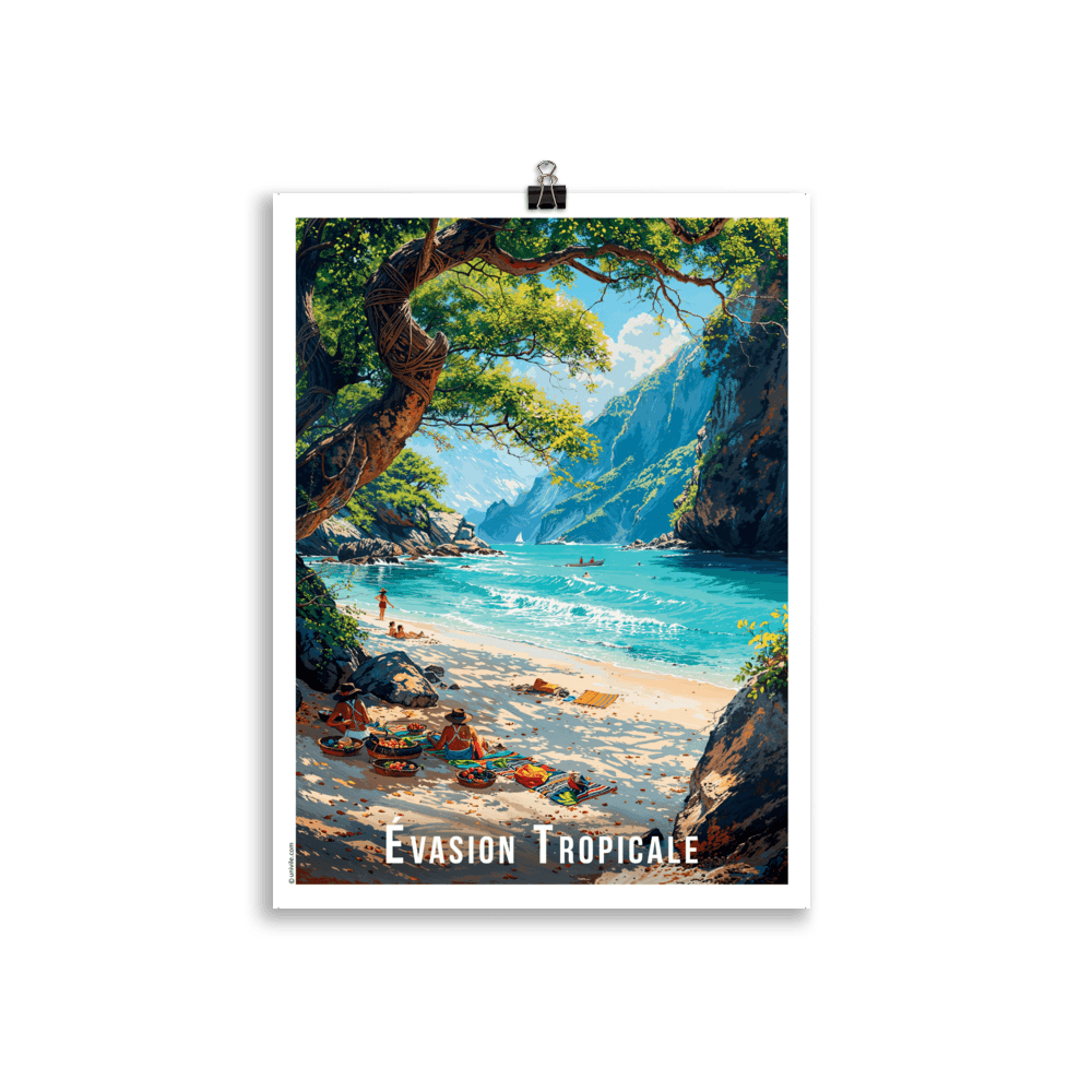 Tableau Évasion Tropicale Évasion Tropicale - 30 × 40 cm / Sans Cadre - UNIV'ÎLE