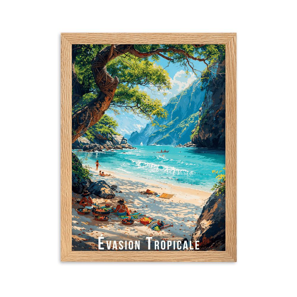 Tableau Évasion Tropicale Évasion Tropicale - 30 × 40 cm / Oak - UNIV'ÎLE