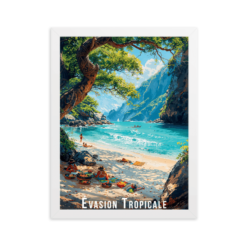 Tableau Évasion Tropicale Évasion Tropicale - 30 × 40 cm / Blanc - UNIV'ÎLE