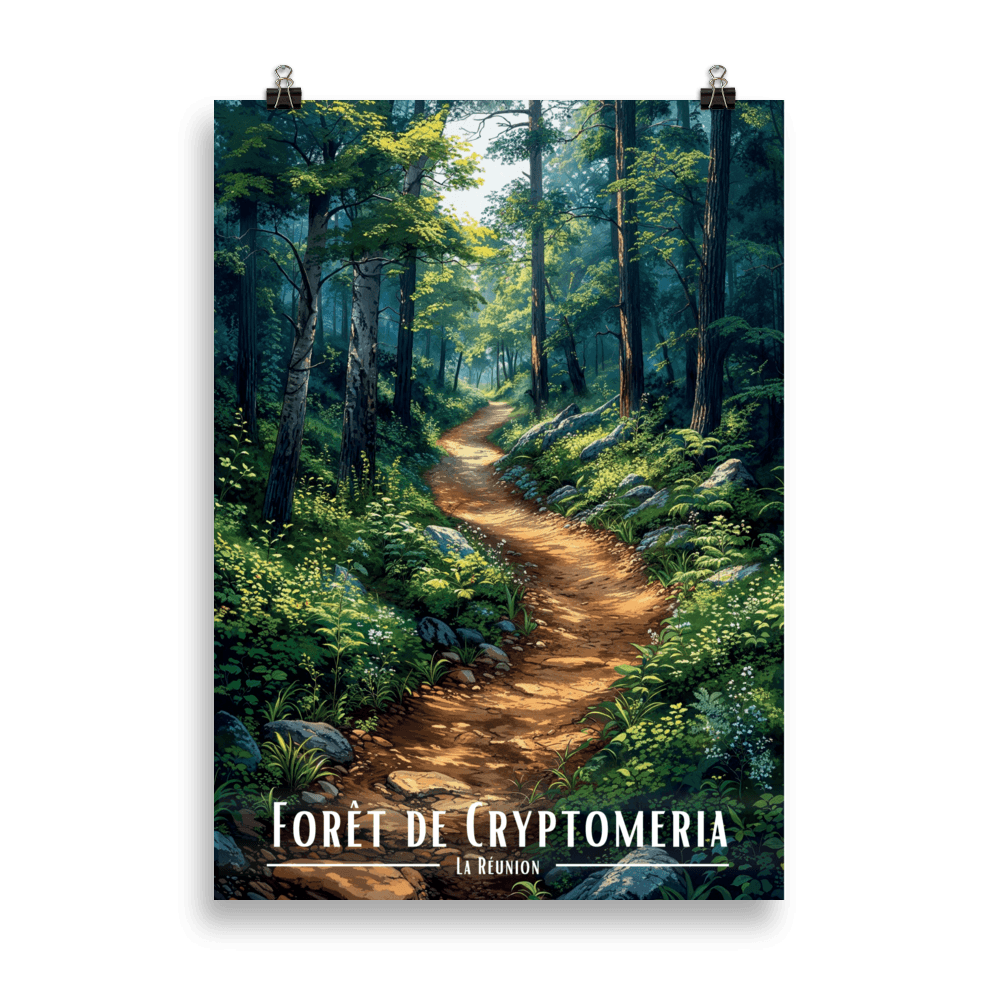 Affiche de La Réunion Forêt de Cryptomeria 61 × 91 cm / Noir - Univile La Réunion