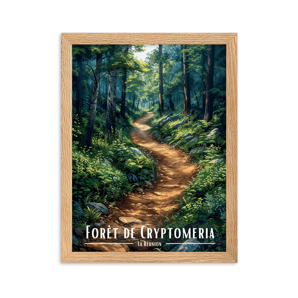 Affiche de La Réunion Forêt de Cryptomeria 30 × 40 cm / Noir - Univile La Réunion