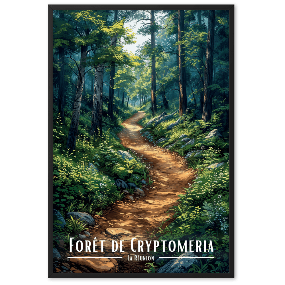 Affiche de La Réunion Forêt de Cryptomeria 30 × 40 cm / Blanc - Univile La Réunion