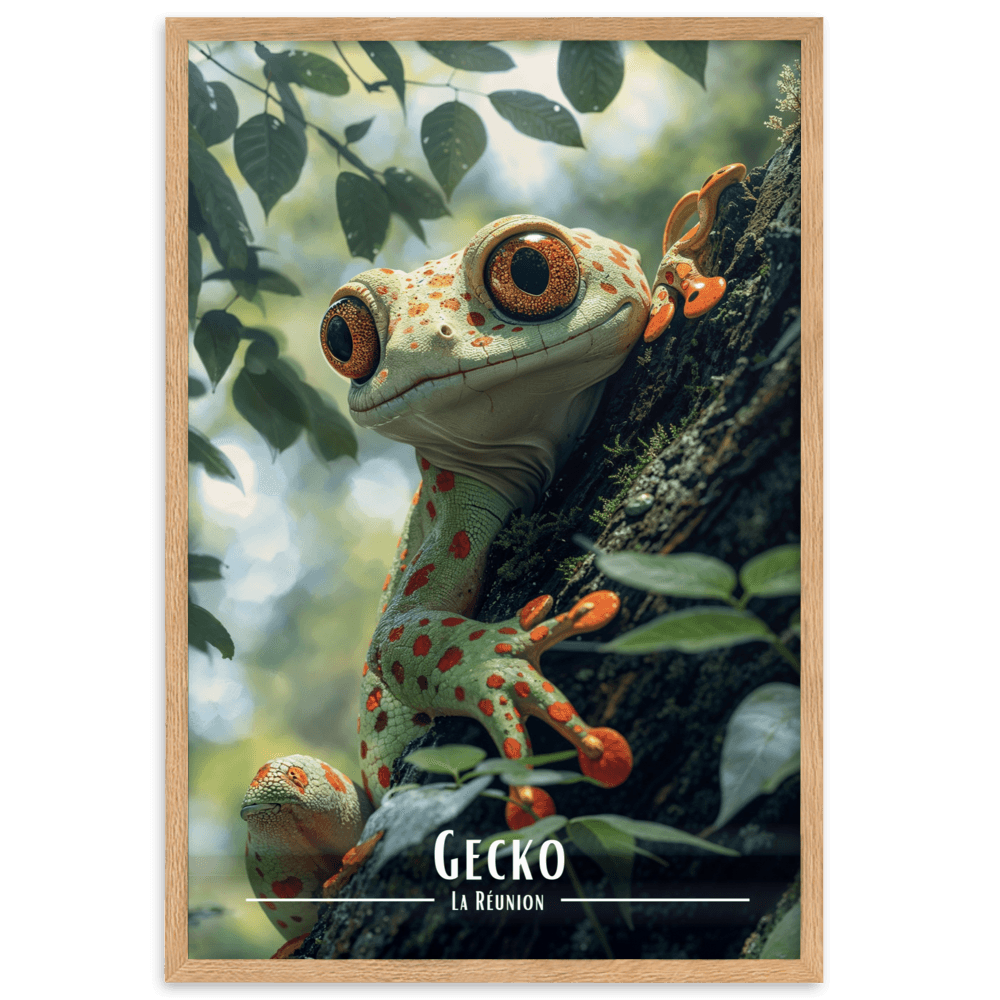 Tableau Gecko sur son arbre Gecko sur son arbre - 61 × 91 cm / Oak - UNIV'ÎLE