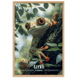 Affiche de La Réunion Gecko sur son arbre 30 × 40 cm / Sans Cadre - Univile La Réunion