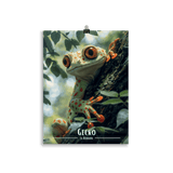 Affiche de La Réunion Gecko sur son arbre 61 × 91 cm / Blanc - Univile La Réunion